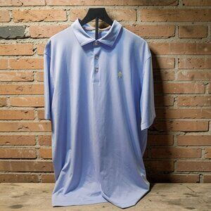 Peter Millar Crown Summer Comfort Polo Shirt Blue Striped Mens Size XXL Golf EUC